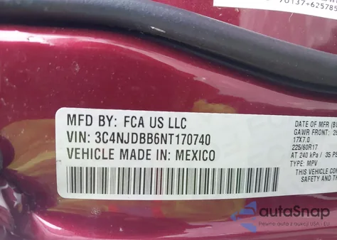 2022 Jeep Compass Latitude 4X4 z USA, uszkodzony, nr VIN 3C4NJDBB6NT170740